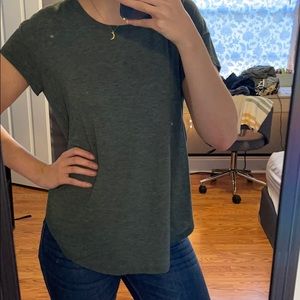 Green athletic tee with mesh back